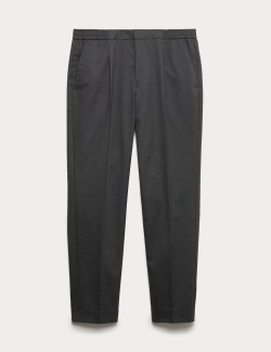 Cotton Blend Smart Elasticated Waist Trousers