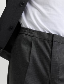 Cotton Blend Smart Elasticated Waist Trousers