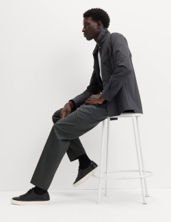 Cotton Blend Smart Elasticated Waist Trousers