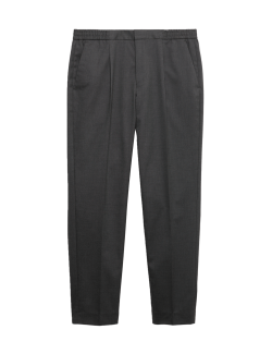 Cotton Blend Smart Elasticated Waist Trousers