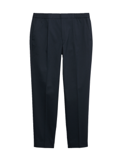 Cotton Blend Smart Elasticated Waist Trousers