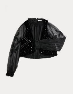 Sada sametové vesty a košile, 2 ks (6–16 let)