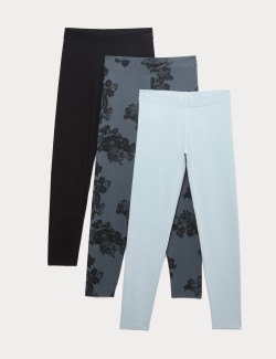 3 ks legín s potiskem a vysokým podílem bavlny (6–16 let)