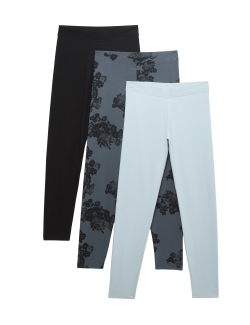 3 ks legín s potiskem a vysokým podílem bavlny (6–16 let)