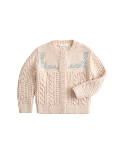 Kardigan s květinovou výšivkou (2–8 let)