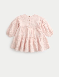 2 ks nabírané šaty s vysokým obsahem bavlny s gumičkou do vlasů (2–8 let)