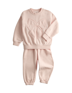 Dvoudílný outfit mikiny s potiskem mašliček, s vysokým podílem bavlny (2–8 roky)