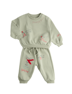 2dílný outfit s vysokým podílem bavlny s topem a spodním dílem (0–3 roky)