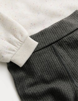 Teplákový nopkový outfit, s vysokým podílem bavlny (0–6 let)