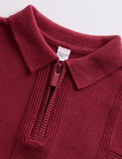 Pletený polo outfit a kalhotami, 2 ks v balení (0–6 let)