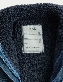 Džínová bunda s podšívkou a odznakem Acorn Borg (0 měsíců - 3 roky)