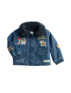 Džínová bunda s podšívkou a odznakem Acorn Borg (0 měsíců - 3 roky)