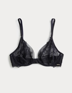 Monaco Embroidery Wired Plunge Bra (A-E)