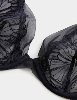 Monaco Embroidery Wired Plunge Bra (A-E)