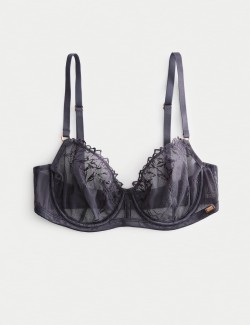 Lisianthus Embroidery Wired Balcony Bra A-E