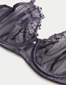 Lisianthus Embroidery Wired Balcony Bra A-E