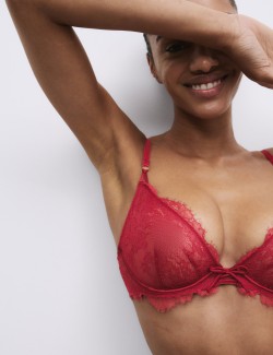 Forget Me Not Lace Wired Plunge Bra (A-E)