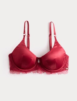 Forget Me Not Satin Wired Demi Cup Bra (A-E)