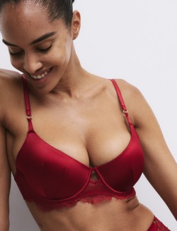Forget Me Not Satin Wired Demi Cup Bra (A-E)