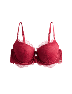 Balkonová podprsenka s kosticemi a motivem Forget Me Not, vel. A–E