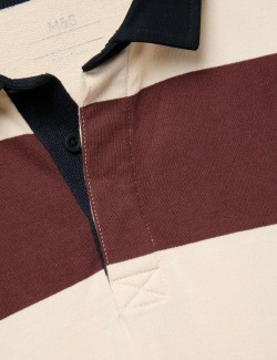 Pure Cotton Striped Rugby Top (6-16 Yrs)