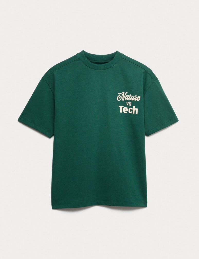 Tričko z čisté bavlny s grafikou Nature Thrives (6–16 let)