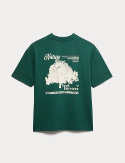 Tričko z čisté bavlny s grafikou Nature Thrives (6–16 let)