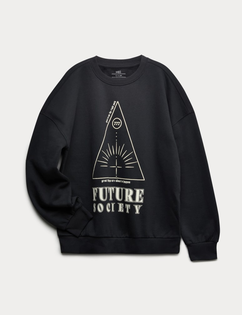 Cotton Rich Graphic Sweatshirt (6-16 Yrs)