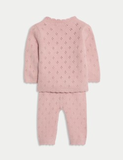 2pc Knitted Wrap Outfit (0-12 Mths)
