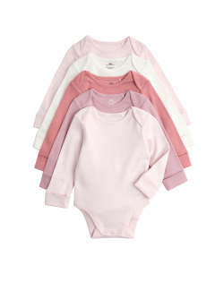 5 ks body s dlouhým rukávem z čisté bavlny (0-3 roky)