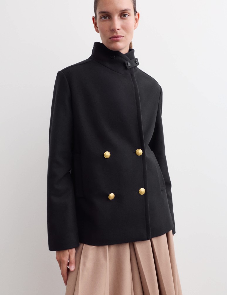 Italian Wool Rich Double Breasted Pea Coat