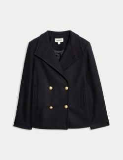 Italian Wool Rich Double Breasted Pea Coat