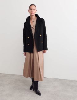 Italian Wool Rich Double Breasted Pea Coat