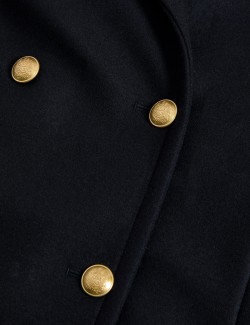 Italian Wool Rich Double Breasted Pea Coat