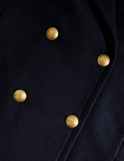 Italian Wool Rich Double Breasted Pea Coat