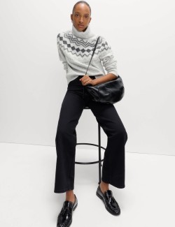 Fair Isle Roll Neck Jumper with Wool