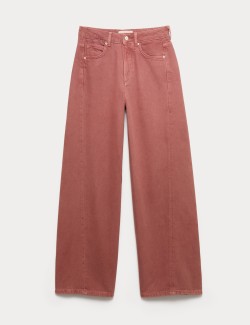 Lyocell Blend High Waisted Wide Leg Jeans