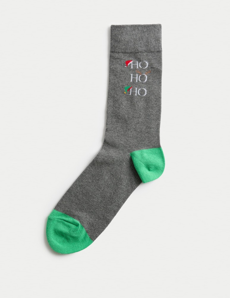 Novelty Ho Ho Ho Cotton Rich Socks