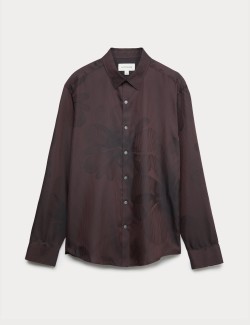 Košile s motivem květin, normální střih