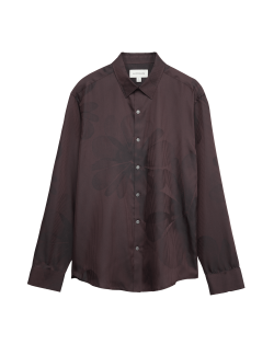 Košile s motivem květin, normální střih