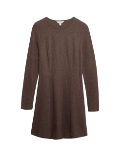 Žerzejové kolové mini šaty s kulatým výstřihem