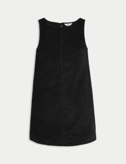 Splývavé manšestrové mini šaty z čisté bavlny