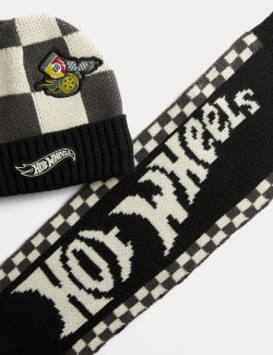 Kids' Hot Wheels™ Logo Hat, Scarf and Mitten Set (1-13 Yrs)