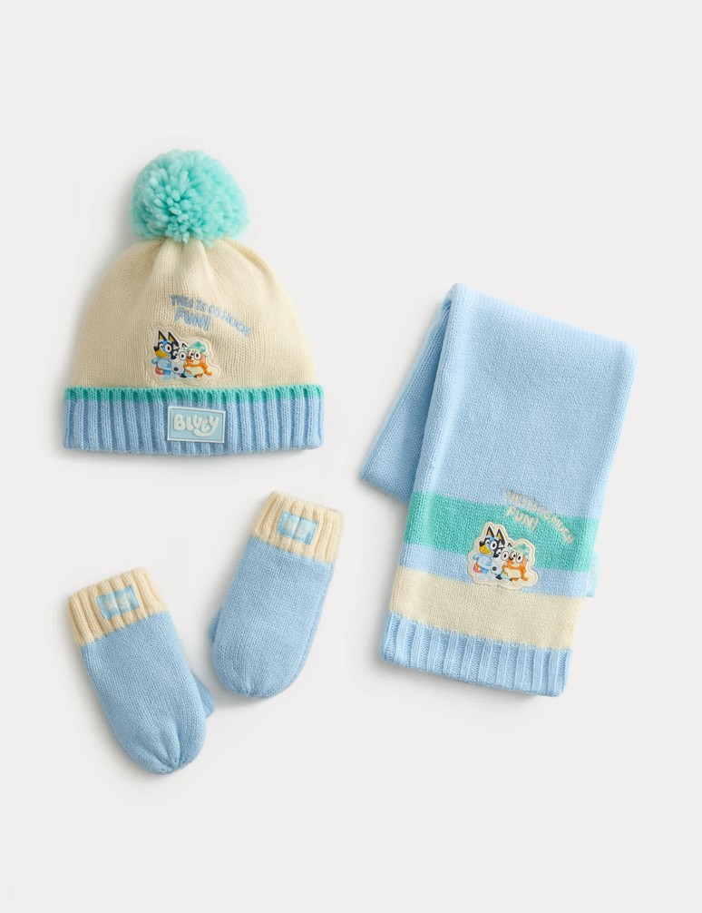 3pc Bluey™ Hat Scarf and Mittens Set (1-6 Yrs)