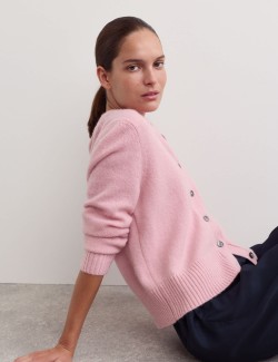 Mohair & Wool Blend Textured Cardigan