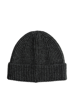 Ribbed Knitted Beanie Hat
