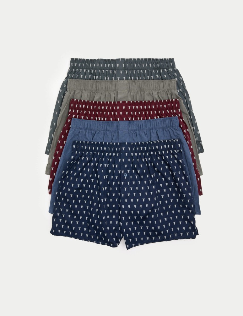 Tkané boxerky Highland Cow z čisté bavlny, 5 ks