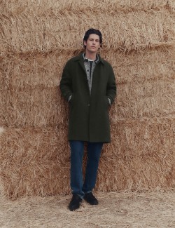 Vzorovaný podlouhlý kabát s přídavkem vlny