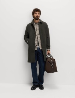 Vzorovaný podlouhlý kabát s přídavkem vlny