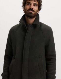 Vzorovaný podlouhlý kabát s přídavkem vlny